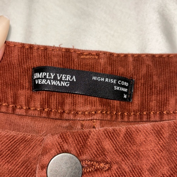 Orange Corduroy Vera Wang pants size 14 - Picture 2 of 6